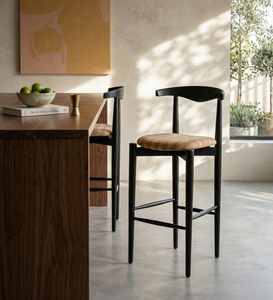 High Back <b>Adjustable</b> PU Leather Bar Chair Brown White Color Counter <b>Height</b> <b>Stool</b> Metal Base Contemporary Design Commercial Use - Product Image 4
