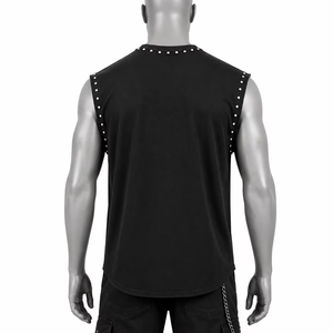 Custom Rhinestone Graphic Tank Top 100% Cotton Soft Fabric <b>Logo</b> Printed Sleeveless T Shirt Unisex Streetwear OEM Wholesale - Product Image 5