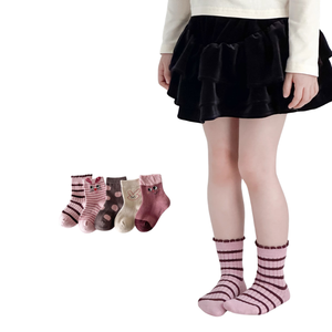 Calcetines de Algodón para Niñas, Estilo Primavera-Otoño, Lindos Dibujos Animados, Medias Transpirables Antideslizantes para Bebés de 0.5 a 3 Años - Product Image 3