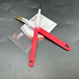 Custom Eyelash Tweezers Red White Stainless Steel Strong Grip Straight Tip Lash Tweezers Private Label Professional Lash <b>Tool</b> - Product Image 6