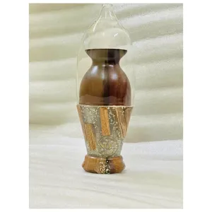 Quemador de incienso Bakhoor de lujo hecho a mano con madera de acacia y resina epoxi azul, con tapa de vidrio, soporte para incienso árabe Oud Dukhoon, regalo de decoración para el hogar - Product Image 4