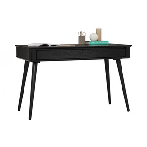 Functional Black <b>Working</b> <b>Desk</b> with 2 Drawers Storage Modern Study Table for Student Bedroom and Home Office Setup - Product Image 2