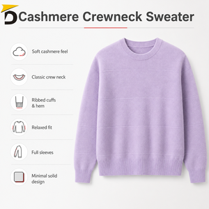 Darsa Impex Men Cashmere <b>Crewneck</b> <b>Sweater</b> Anti-Wrinkle Breathable Quick Dry Features Smooth Hand Feel Classic Neckline - Product Image 6