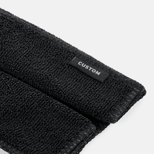 Serviette de sport personnalisée noire 100 % coton pour équipe de football américain, avec logo imprimé numériquement, manches courtes, extensible dans quatre sens, douce et absorbante - Product Image 4