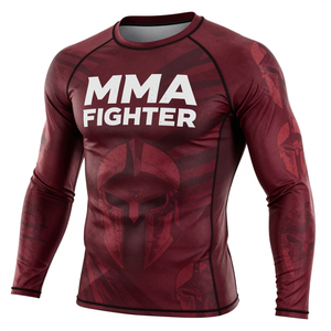 Haut de sport Rash Guard pour homme à manches courtes, color block, compression, imprimé par sublimation, séchage rapide, en Spandex et Polyester - Product Image 2