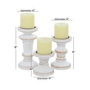 Rustic <b>Wooden</b> Candle Holder Natural Handmade Candle Stand for Home Decoration Table Centerpiece Dining and Special Events - Product Image 6