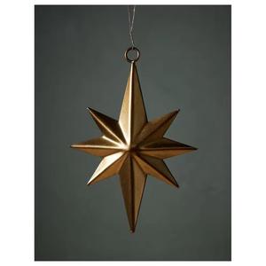 Golden <b>Star</b> Hanging Ornament Metal Classic Decorative Piece Machine Made Christmas Tree <b>Decoration</b> - Product Image 4