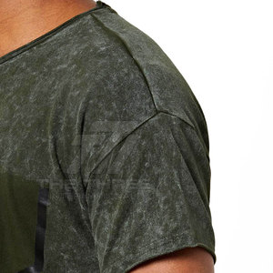 Camiseta de hombre transpirable de algodón 100% ligera con estampado y lavado ácido, de corte holgado, estilo urbano, superventas - Product Image 6