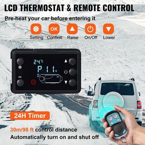 Calentador de Estacionamiento Diésel de 8KW con Control Remoto, Silenciador de 12V con Interruptor LCD para Sistemas Eléctricos de Autos, Camiones y Autocaravanas - Product Image 5