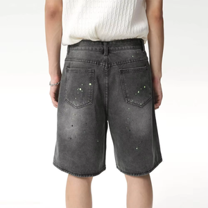 Fashion Denim Jorts Men Wide Leg Vintage Jean Shorts Custom Apparel Factory - Product Image 6