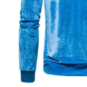 เสื้อฮู้ดสีน้ำเงินแบบยูนิเซ็กซ์ ทรงปกติ มีกระเป๋า สวมใส่สบาย ระบายอากาศได้ดี ผลิตจากผ้าเฟรนช์เทอร์รี่ โพลีเอสเตอร์ สไตล์ฤดูใบไม้ผลิ - Product Image 3