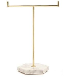 Minimalist Brass Jewelry Stand With Three Tiers And Oval Base For Bedroom Decor - Product Image 4