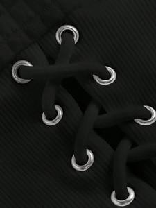 Elegante Sudadera Blanca con Capucha para Mujer, Manga Larga, Corte Ajustado, Transpirable, de Secado Rápido, con Detalle de Cordones, Lavable a Máquina, Mezcla de Poliéster - Product Image 6