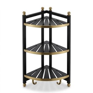 Torre de Ducha Hecha a Mano de Acero Inoxidable SS304 de 26 cm, Negra y Latón, con Rejillas Neelam Louvre, para Decoración del Hogar y Hoteles - Product Image 3