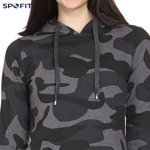 Sudadera con Capucha Corta de Camuflaje para Mujer, Marca SPOFIT, Manga Larga, Estilo Casual, Tejido Transpirable, para Otoño - Product Image 6