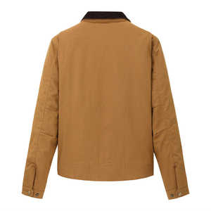 Veste cargo légère en toile enduite pour homme, imperméable, coupe-vent, confortable, veste d'hiver, logo personnalisé, design à capuche - Product Image 5