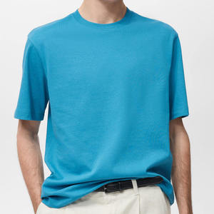 T-shirt personnalisé pour homme OEM ODM avec logo frontal, en coton tricoté de qualité supérieure, col rond, respirant, séchage rapide, écologique, coupe classique, marque privée - Product Image 1