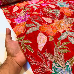 Tissu en organza à sequins et dentelle brodée imprimée numériquement pour robes de boutique, sourcing et exportation pour acheteurs - Product Image 1