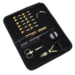 Nanobead Crimping Plier Hair Extension Working <b>Tools</b> Pulling Loop Hook Needle Comb Duckbill Clips Needles Cutting Scissor Box - Product Image 1