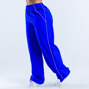 Custom <b>Black</b> <b>Women</b> Wide Leg Track Bottoms Side Seam Piping Sporty Relaxed Fit Athleisure <b>Trousers</b> Wholesale Apparel USA UK EU - Product Image 2