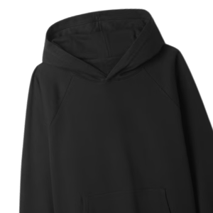 Sudadera con Capucha Unisex Bordada, Color Negro Sólido, Felpa Francesa, Informal, con Bolsillo Delantero, Talla Grande, 100% Algodón Ecológico - Product Image 4