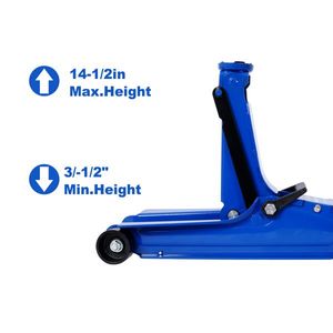 Martinetto idraulico da officina per impieghi gravosi da 2,5 tonnellate, a basso profilo, in acciaio, con pompa a pistone singolo, gamma di sollevamento 37 cm, per auto - Product Image 3