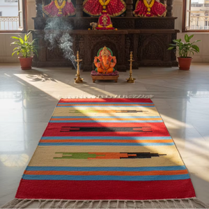 Tapis et chemins de table en coton pelucheux à motifs floraux faits à la main, design moderne, lavables en machine et réversibles, logo personnalisé, pour le voyage - Product Image 1