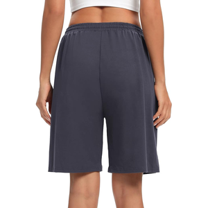 Shorts Deportivos Básicos Cómodos para Mujer, Cintura Alta, Pierna Ancha, Tejido Suave, Ecológicos, Transpirables, con Bolsillos, Corte Regular - Product Image 4