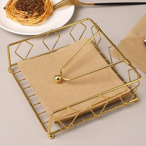 Modern Simple Design Iron Diamond-Shaped Napkin Holder Metal Tabletop Tissue <b>Clip</b> Western Restaurant Tissue Box - Product Image 4