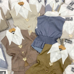 Ensemble deux pièces d'été pour femmes, vêtements confortables, mode naturelle, lavables, emballage personnalisé, fabriqué au Vietnam. - Product Image 4