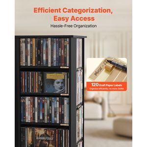 Armadio Portaoggetti Multimediale con 34 Scomparti, Torre Porta CD/DVD, Libreria per CD/DVD, Supporto Portatile per Dischi di Giochi - Product Image 5