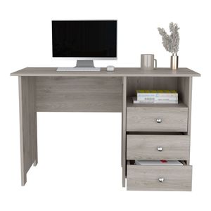 Escritorio de escritura con acabado Gris claro de Brentwood con tres cajones y estante de almacenamiento abierto para uso en computadora - Product Image 5