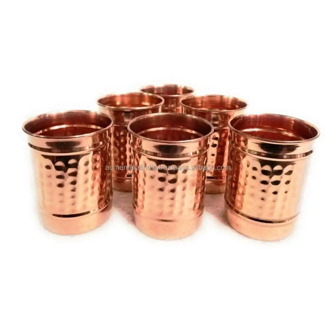 Pure Copper Hammered Glasses Moscow Mule Tumbler Hand Hammered Glass Set Tumblers Cup Mug Design Home Tableware Decors Accessory