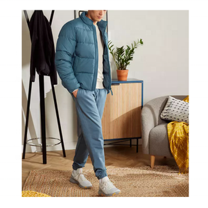 Veste matelassée à capuche décontractée de haute qualité pour hommes, tissu en cuir léger avec logo personnalisé, fermeture à glissière de taille supérieure XL - Product Image 3