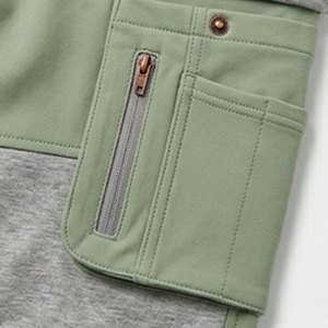 <b>Men</b> <b>Cargo</b> Sweatpants <b>Green</b> Gray Color Blocked Elastic Waist Drawstring Closure Multiple Pockets Casual Joggers Autumn Wear - Product Image 5