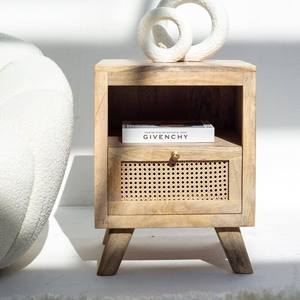 Table d'appoint à tiroirs en rotin Vandana Orion Arista, meuble d'appoint moderne en rotin naturel tressé - Product Image 1