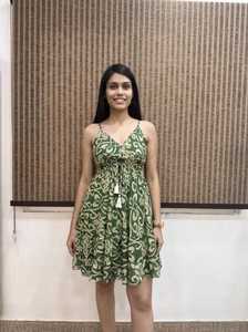 Women's Daily Summer Boho Simple Floral Printed Silk Viscose Polyester Woven Loose Silhouette Floor-Length Ruffle Hem <b>Elastic</b> - Product Image 1
