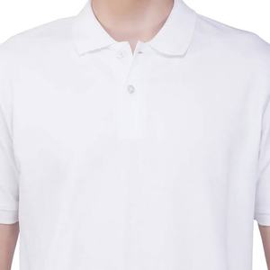 <b>Plain</b> office Wear <b>White</b> Mens <b>Polo</b> <b>Shirt</b> Elegant Look Short Sleeve OEM Supplier - Product Image 1