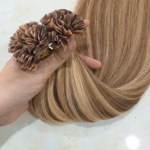 Wholesale Keratin Flat Tip Hair Extensions Human Hair Double Drawn Virgin Natural Remy Hair Cuticle Aligned No Tangled Full Tip