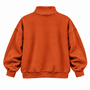 เสื้อสเวตเชิ้ตคอเต่าสีส้มไหม้ทรงโอเวอร์ไซส์ ยูนิเซ็กส์ ทรงหลวม แขนยาว ผ้าหนา พิมพ์ลายตามสั่ง สไตล์ลำลอง สตรีทแวร์ - Product Image 2