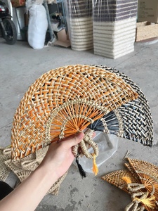 HOT SELLING| Luxury Handmade Seagrass Hand Fan Eco Friendly Natural Woven Fan for <b>Gift</b> and Decoration - Product Image 5