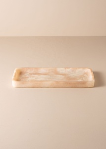 Plateau décoratif en résine effet marbre, design incurvé, pour mariage, fruits, rectangulaire, minimaliste, avec poignée, pour la maison, la salle de bain, l'organisation de la coiffeuse - Product Image 6
