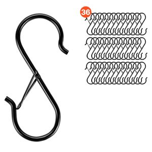 Ganci a S, Confezione da 36, Capacità 18 kg, Barre da 2,2 cm, Fibbia di Sicurezza a Forma di S, Ganci in Metallo Resistenti - Product Image 1