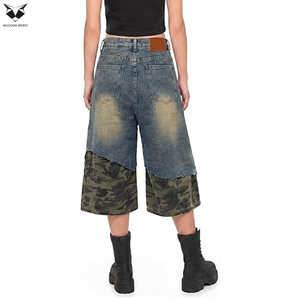 Shorts en jean décontractés pour hommes, coupe ample, style skateboard, robustes, avec logo personnalisé, en denim épais et ample - Product Image 5