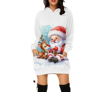 Sudadera con Capucha para Mujer con Estampado Navideño de Invierno 2024, Nueva, Ecológica, de Poliéster/Algodón, Color Personalizado, Mangas Completas, para Fiestas - Product Image 1