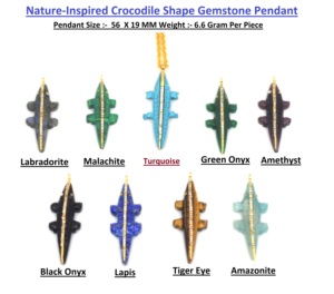 Pendentif en forme de crocodile inspiré de la nature, zircon avec pierre précieuse, pour femmes et hommes - Product Image 2