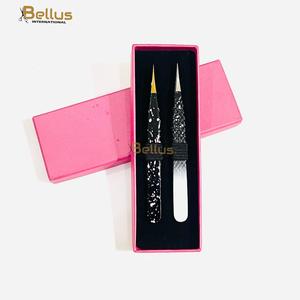 Bellus International Professional Straight Lash Tweezers Stainless Steel Smooth Tip Durable Storage Box Custom Logo Tool Set - Product Image 1