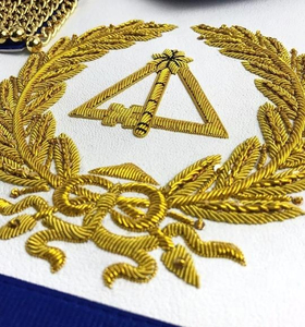 Wholesale Embroidery <b>Crafts</b> High Priest Royal Arch Chapter Masonic Apron with Red Velvet Tabs Freemasons Apron - Product Image 3