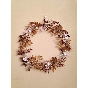 Elegante Corona de Pared con Hojas de Concha Capiz, Guirnalda Decorativa de Alambre Metálico Dorado para Bodas, Fiestas, Decoración del Hogar, Adorno Festivo de Lujo - Product Image 2