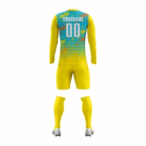 Uniformes de football personnalisables Impression par transfert thermique 100% polyester Numéros d'équipe Noms des joueurs Taille élastique Manches courtes Unisexe - Product Image 2